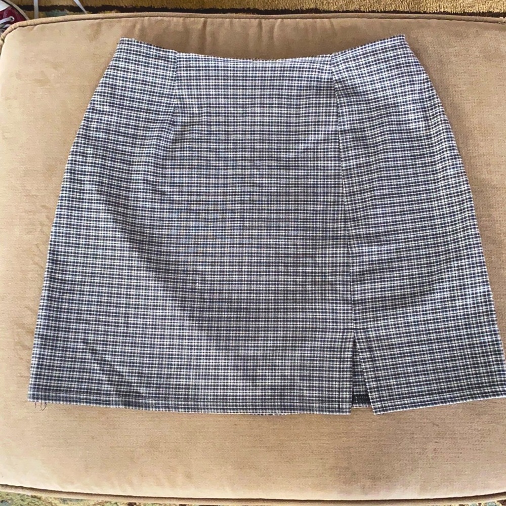 Vintage blue plaid mini skirt